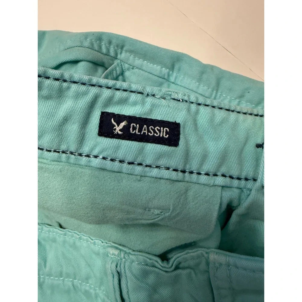 American Eagle Outfitters Classic Mens Shorts 38 Mint Green Turquoise Chino